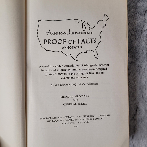 American Jurisprudence Proof Of Facts Medical Glossary General Index Law Book HC - Picture 5 of 8